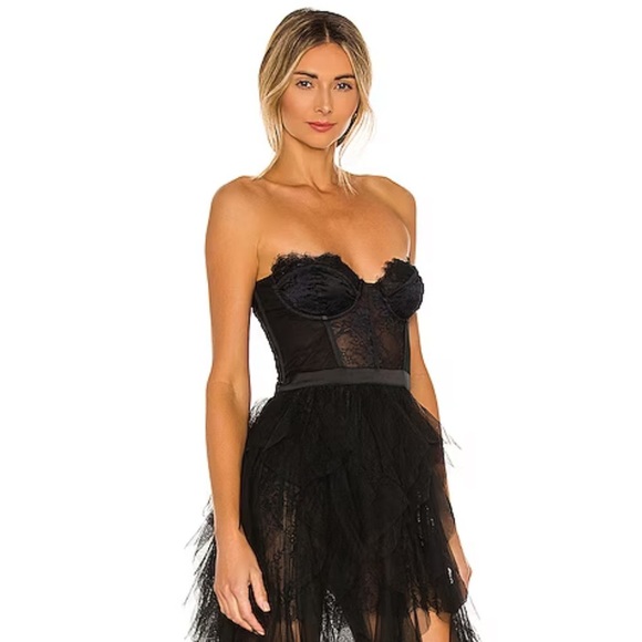 ❌SOLD❌For Love & Lemons X REVOLVE Bustier Gown in Black New with Tags! - Picture 4 of 14
